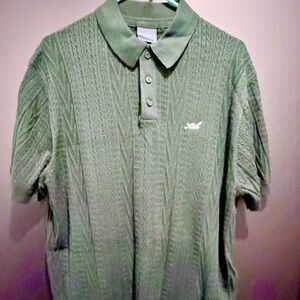 KITH cable knit green polo